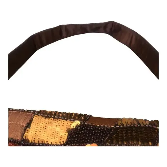 K.C. Malhan Marilyn Purse Beaded Sequined Evening Shoulder Bag Magnetic Clasp - Picture 9 of 16